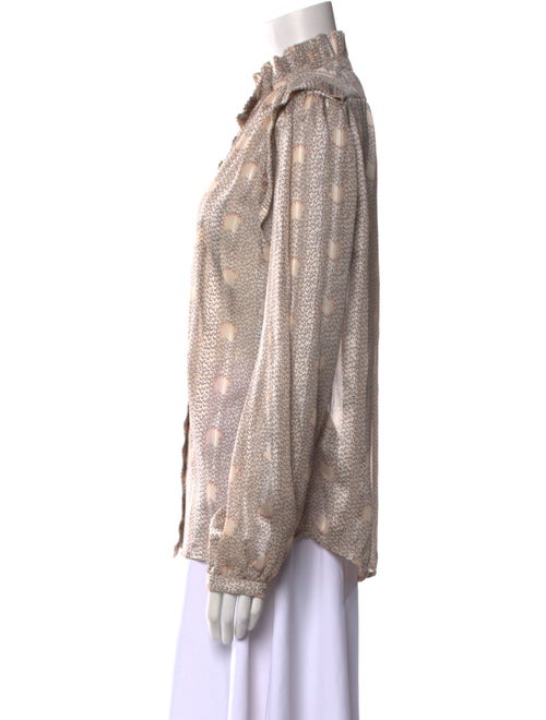 BA&SH Printed Mock Neck Blouse