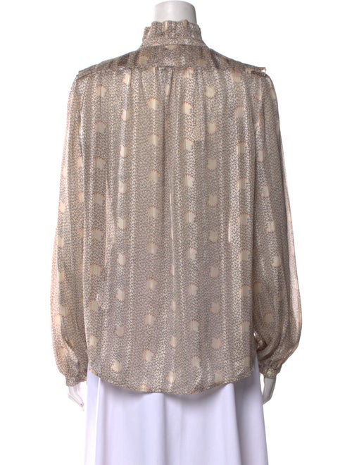 BA&SH Printed Mock Neck Blouse