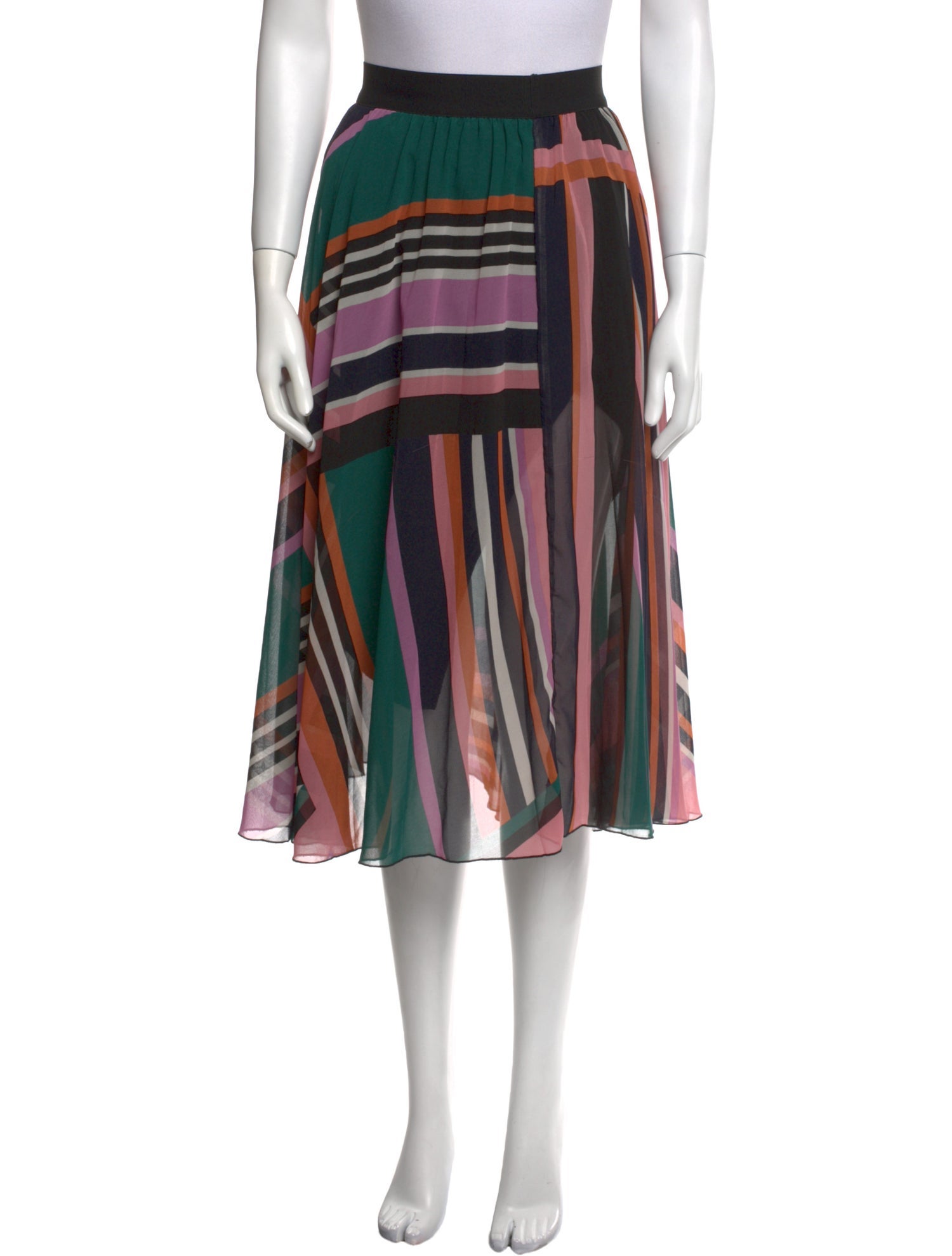 BA&SH Striped Midi Length Skirt