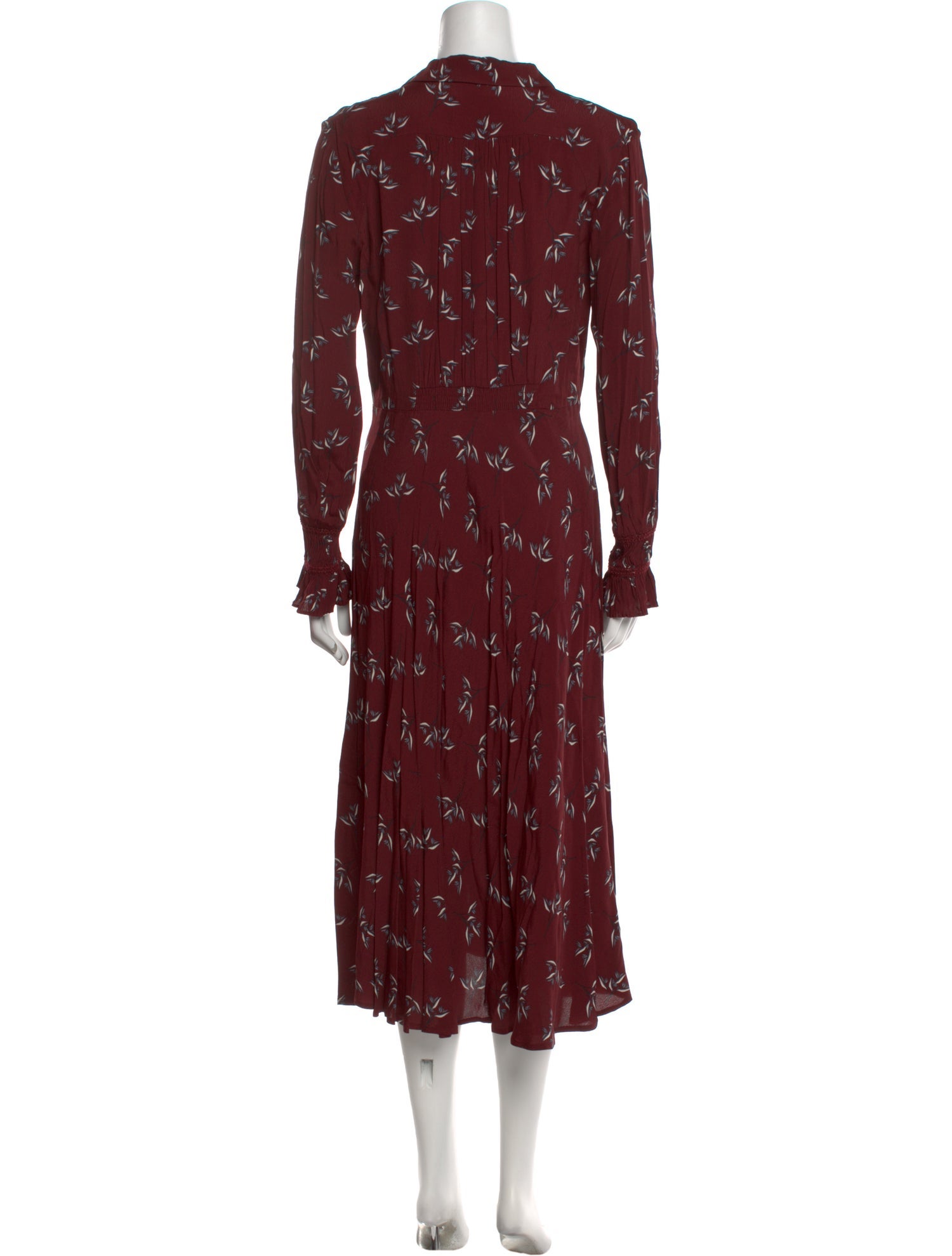 BA&SH Floral Print Midi Length Dress