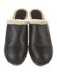 BA&SH Leather Faux Fur Trim Mules