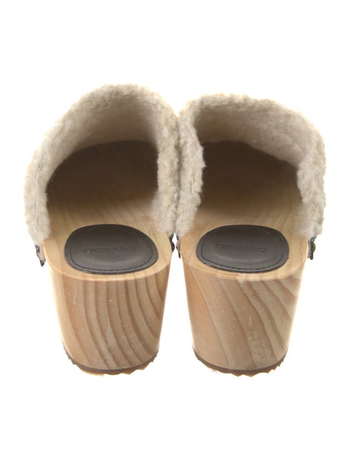 BA&SH Leather Faux Fur Trim Mules