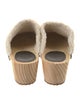 BA&SH Leather Faux Fur Trim Mules