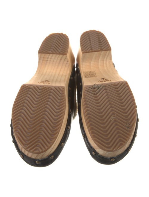 BA&SH Leather Faux Fur Trim Mules