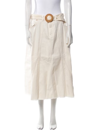 BA&SH Raw-Edge Trim Midi Length Skirt