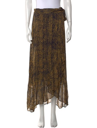BA&SH Printed Midi Length Skirt