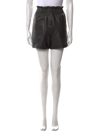 BA&SH Lamb Leather Mini Shorts