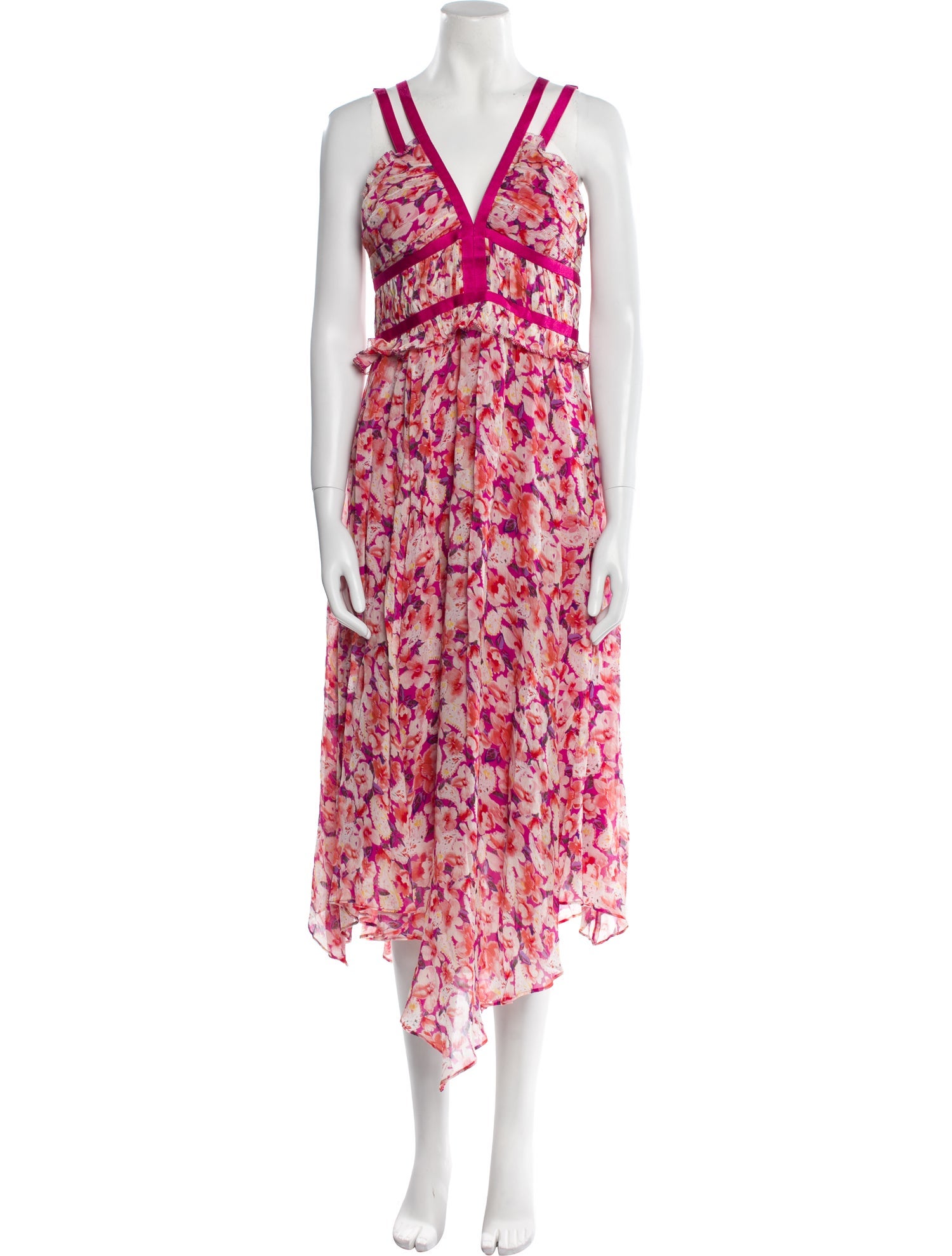 BA&SH Floral Print Long Dress
