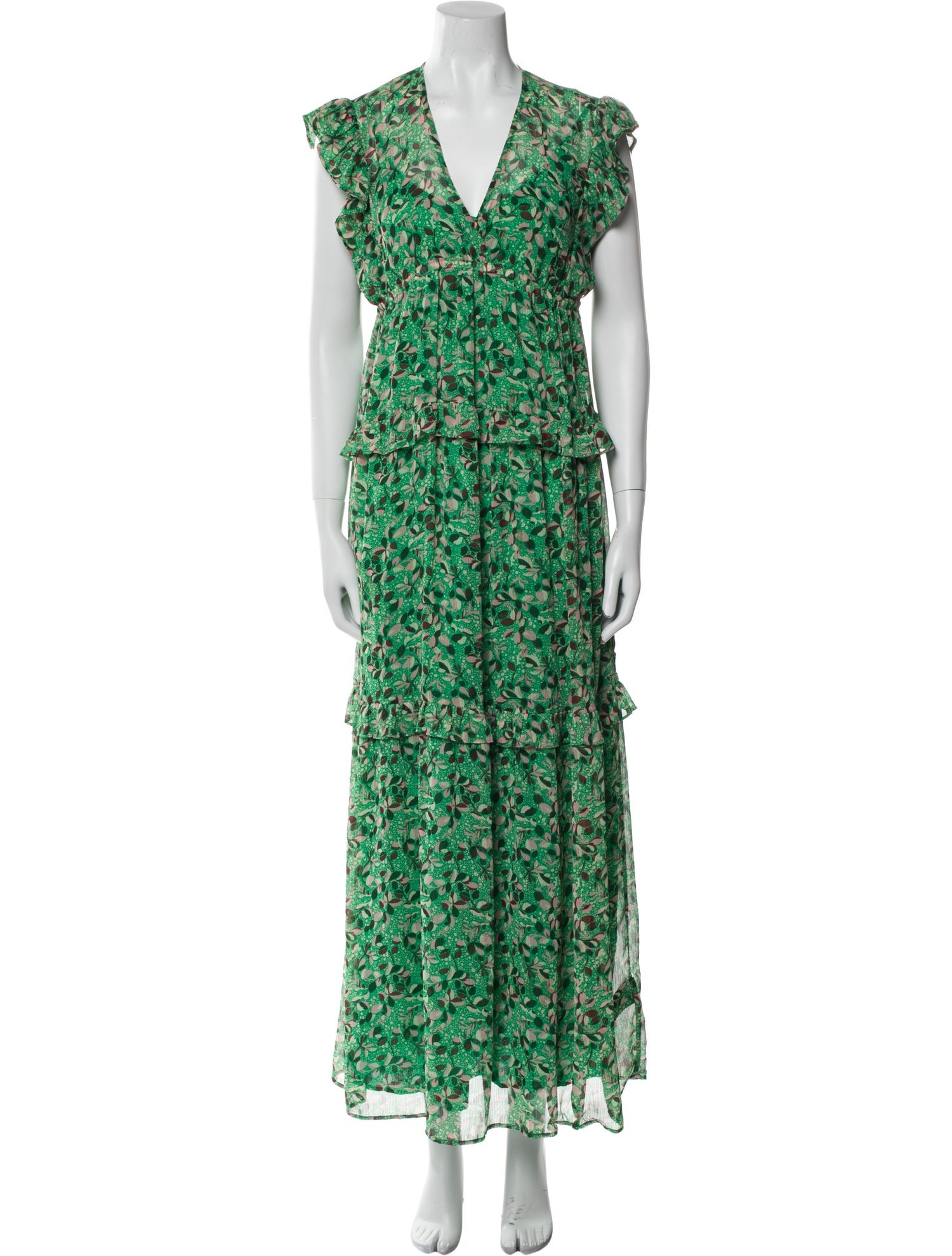BA&SH Floral Print Long Dress