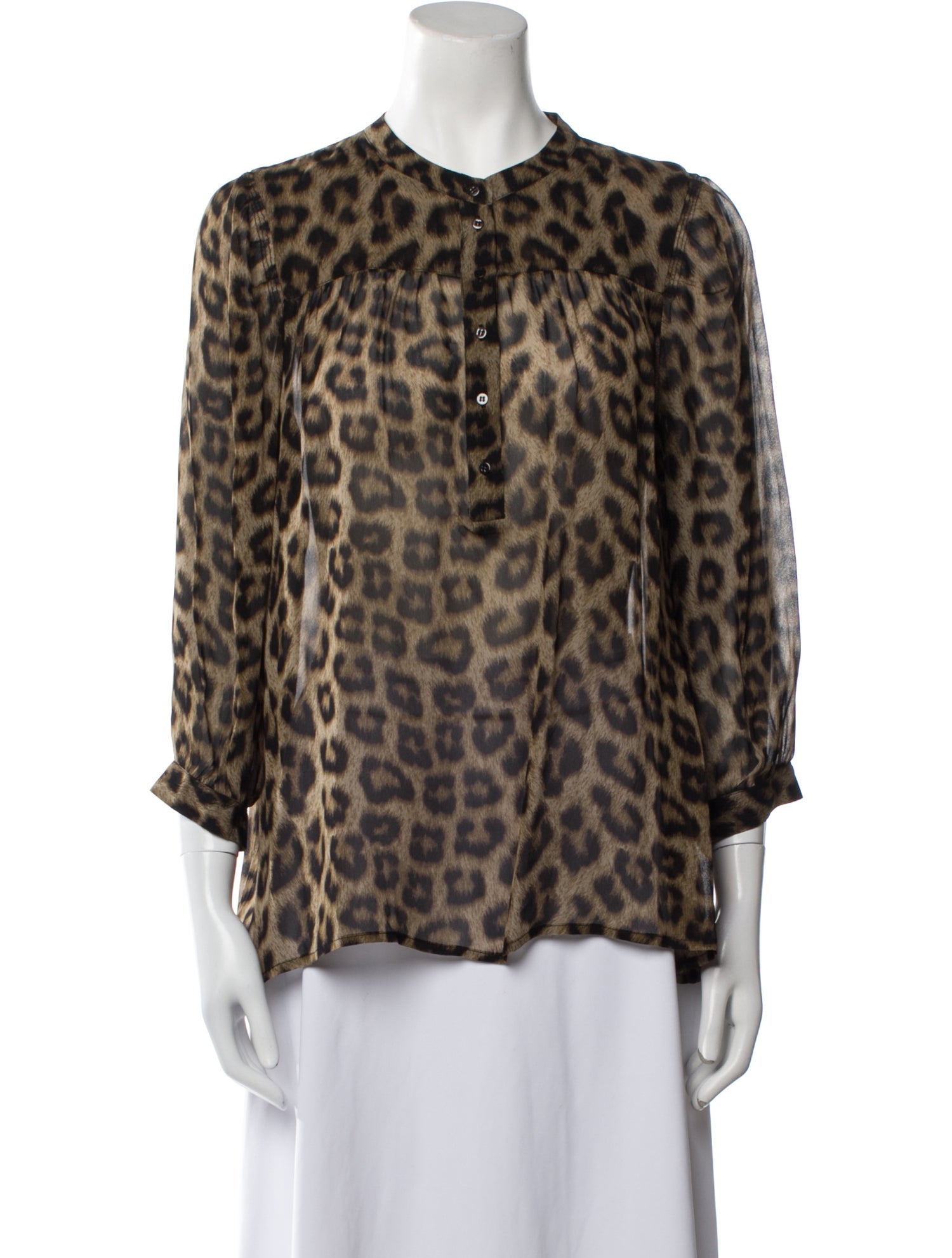 BA&SH Animal Print Crew Neck Blouse w/ Tags