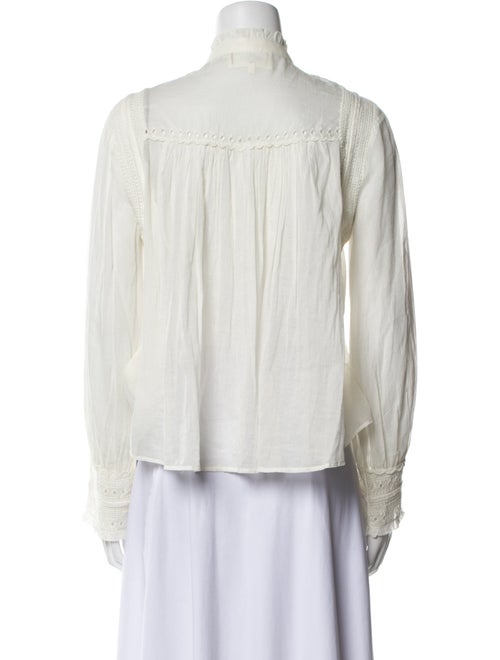 BA&SH Mock Neck Long Sleeve Button-Up Top