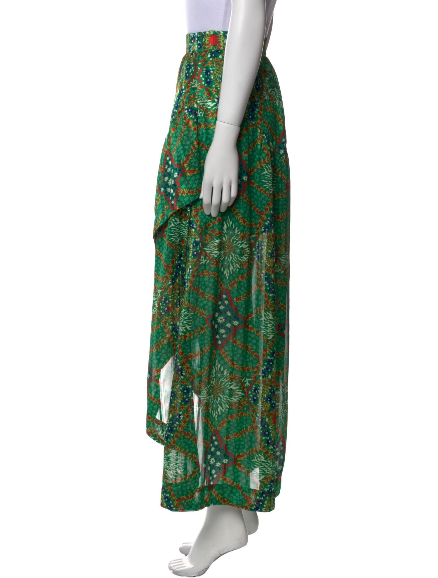 BA&SH Floral Print Long Skirt