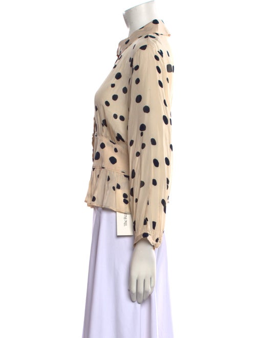 BA&SH Polka Dot Print Long Sleeve Button-Up Top