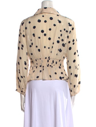 BA&SH Polka Dot Print Long Sleeve Button-Up Top