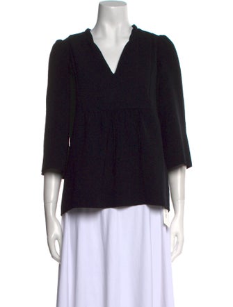 BA&SH V-Neck Three-Quarter Sleeve Blouse