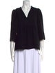 BA&SH V-Neck Three-Quarter Sleeve Blouse