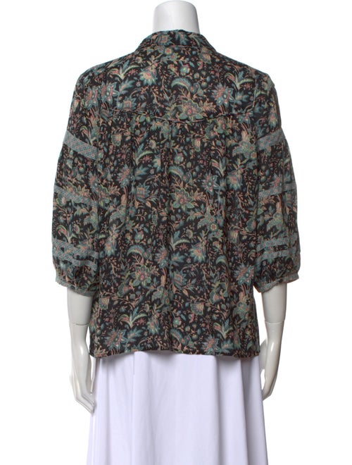 BA&SH Printed Mock Neck Blouse
