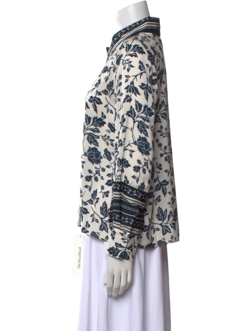 BA&SH Printed Long Sleeve Button-Up Top