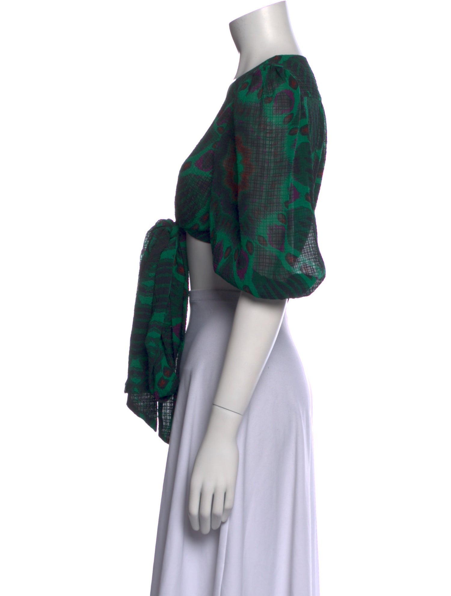 BA&SH Printed V-Neck Crop Top