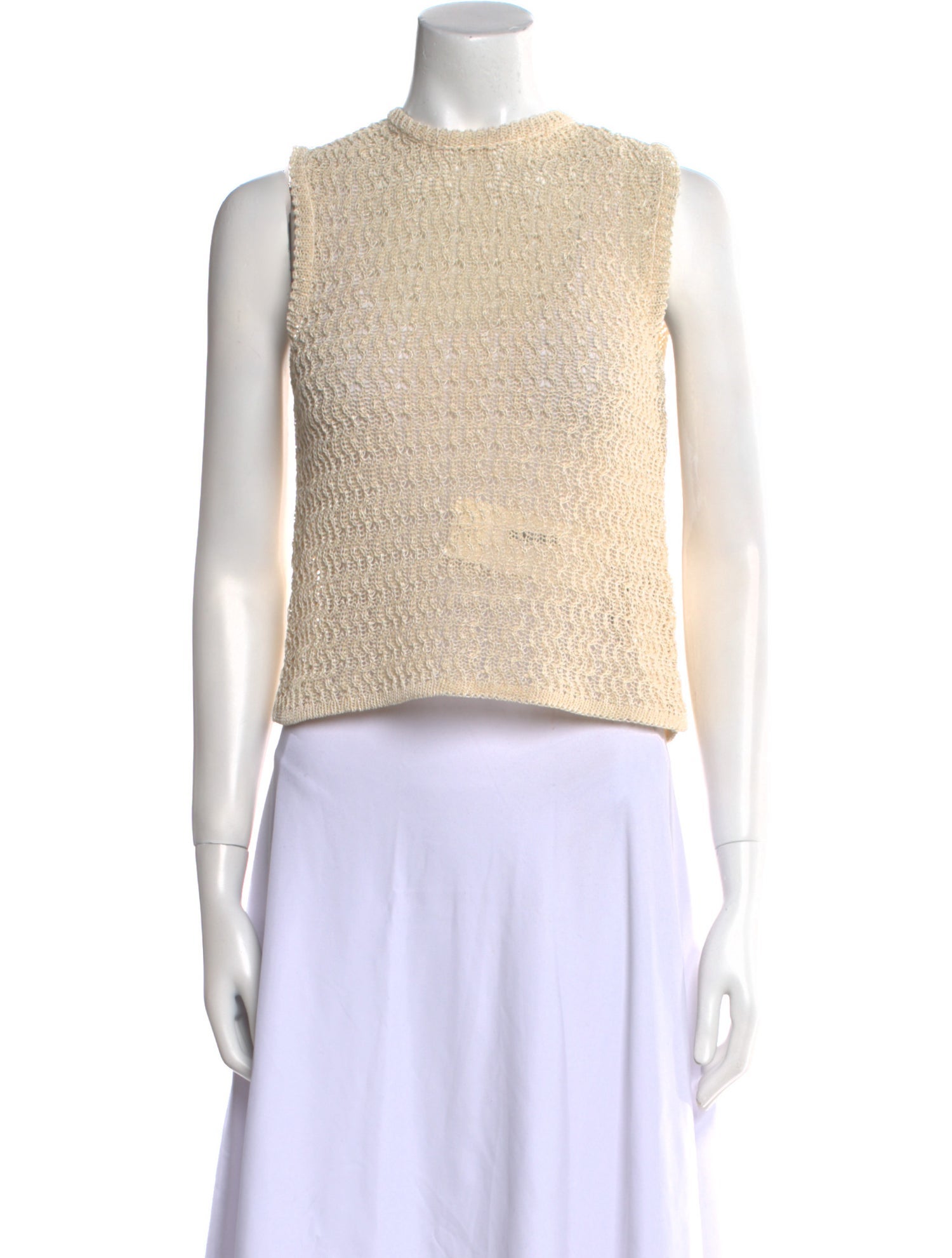 BA&SH Crew Neck Sleeveless Crop Top