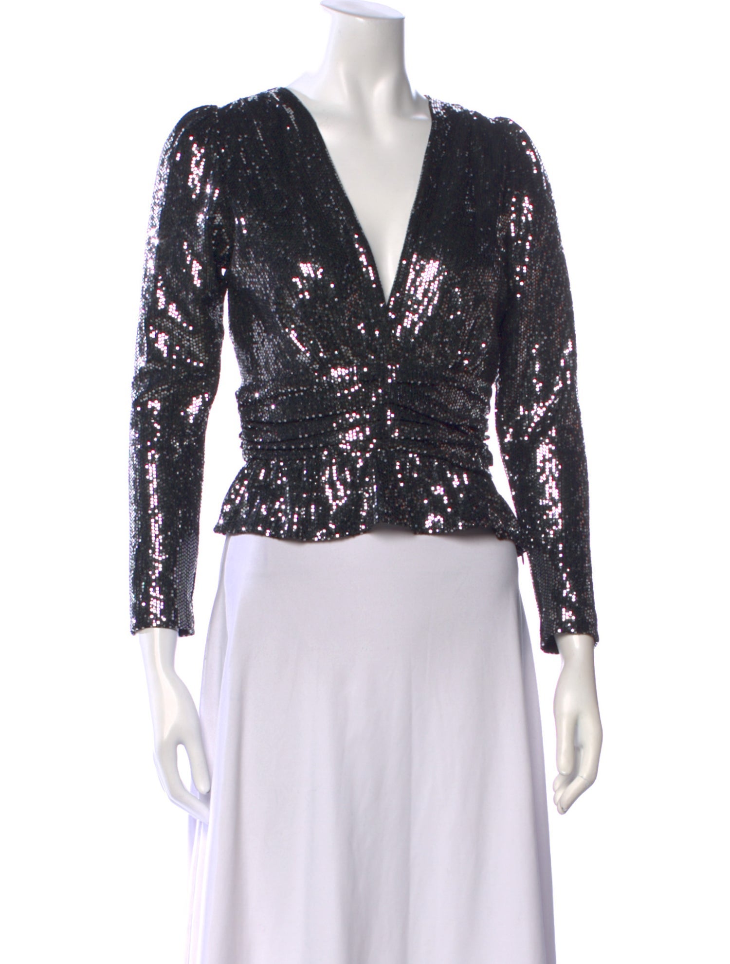 BA&SH Lace Pattern V-Neck Crop Top