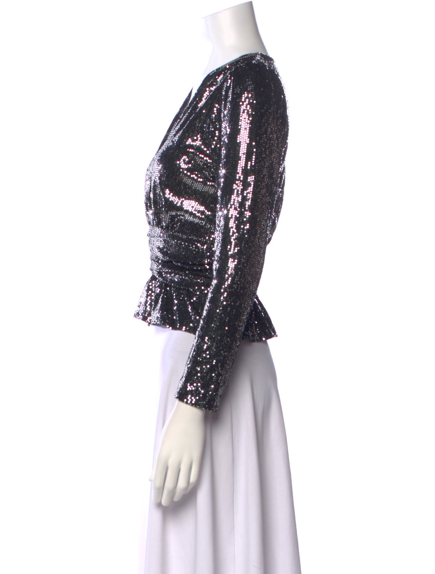 BA&SH Lace Pattern V-Neck Crop Top