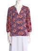 BA&SH Printed V-Neck Blouse