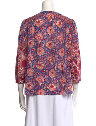 BA&SH Printed V-Neck Blouse