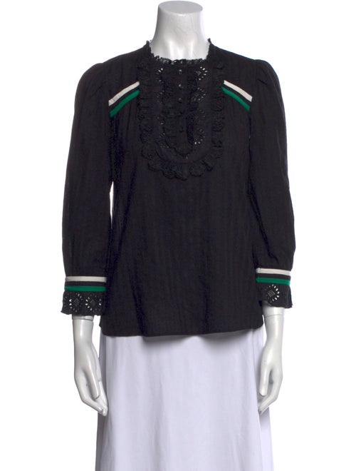 BA&SH Printed Mock Neck Top