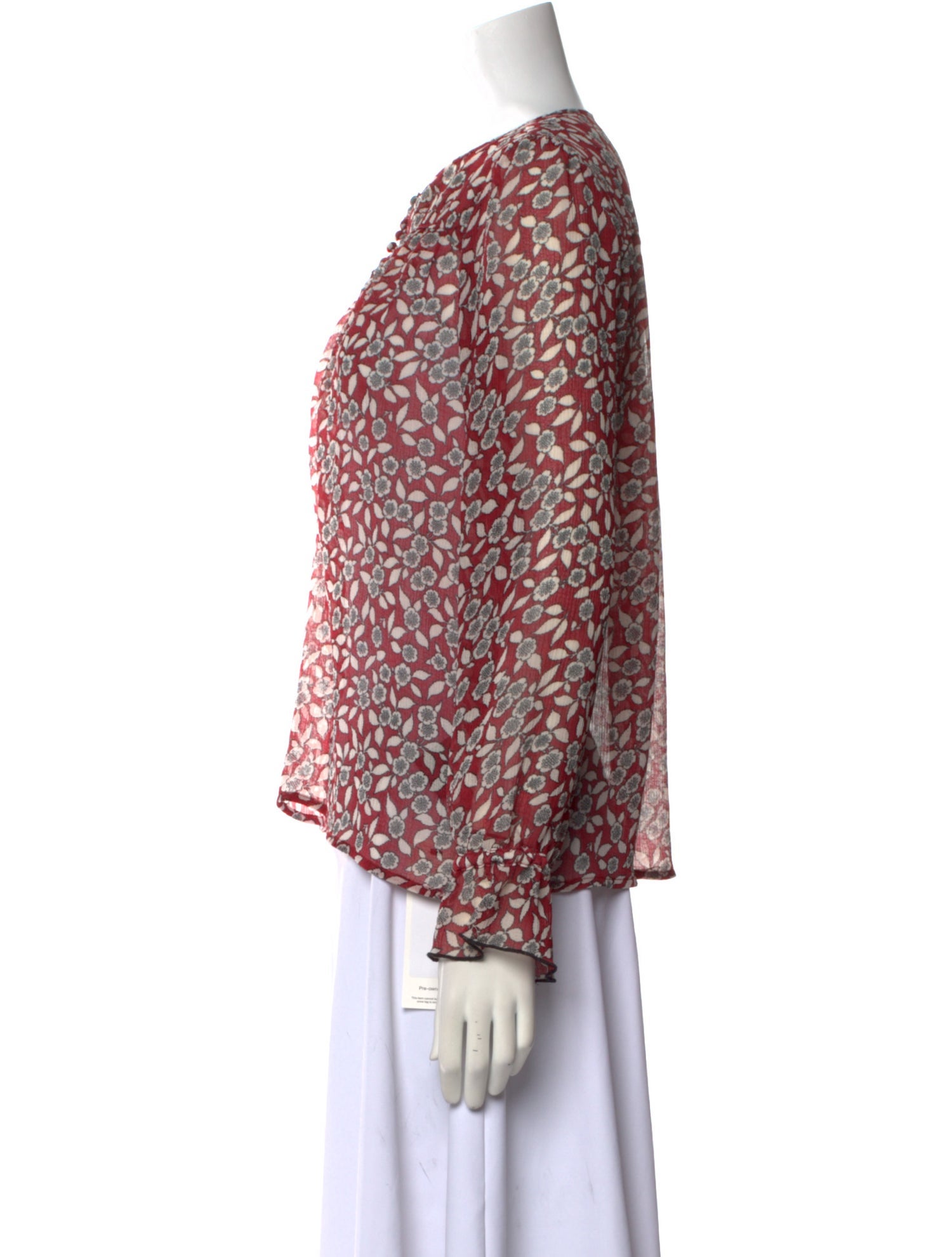 BA&SH Printed Crew Neck Blouse