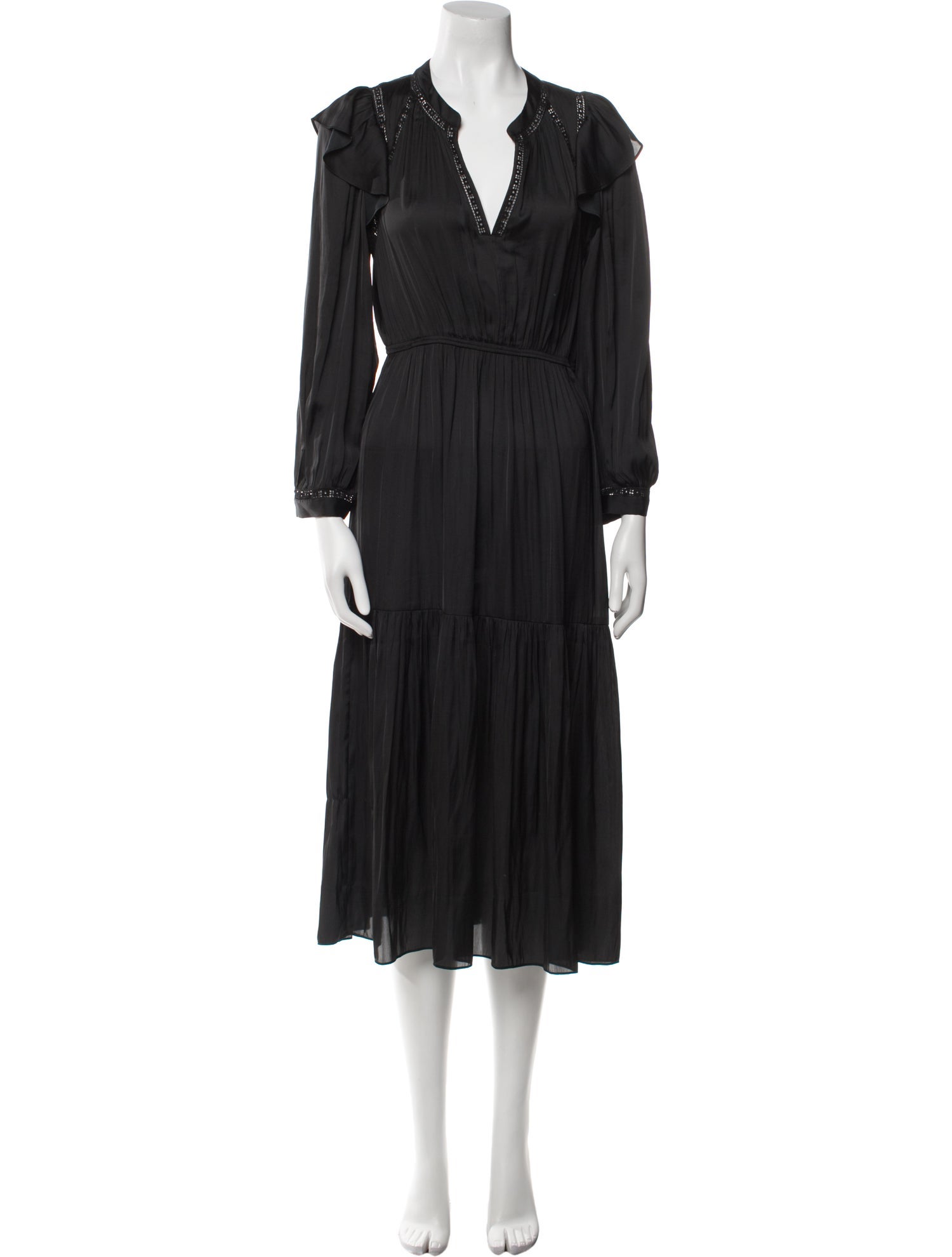 BA&SH V-Neck Midi Length Dress