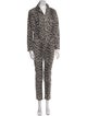 BA&SH Animal Print V-Neck Jumpsuit