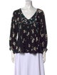 BA&SH Floral Print V-Neck Blouse