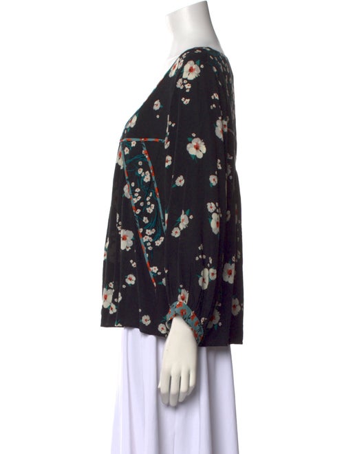 BA&SH Floral Print V-Neck Blouse
