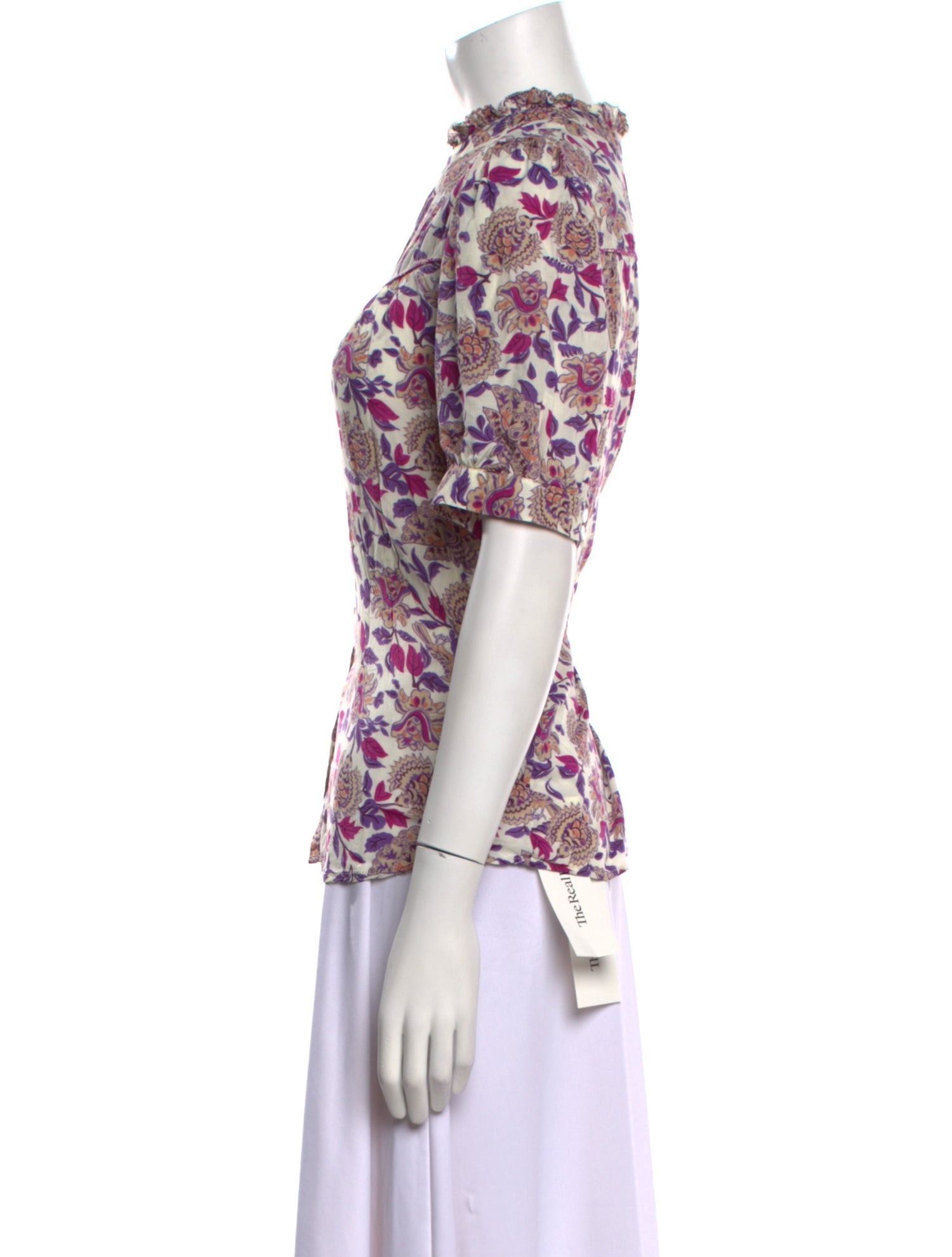 BA&SH Floral Print Mock Neck Top