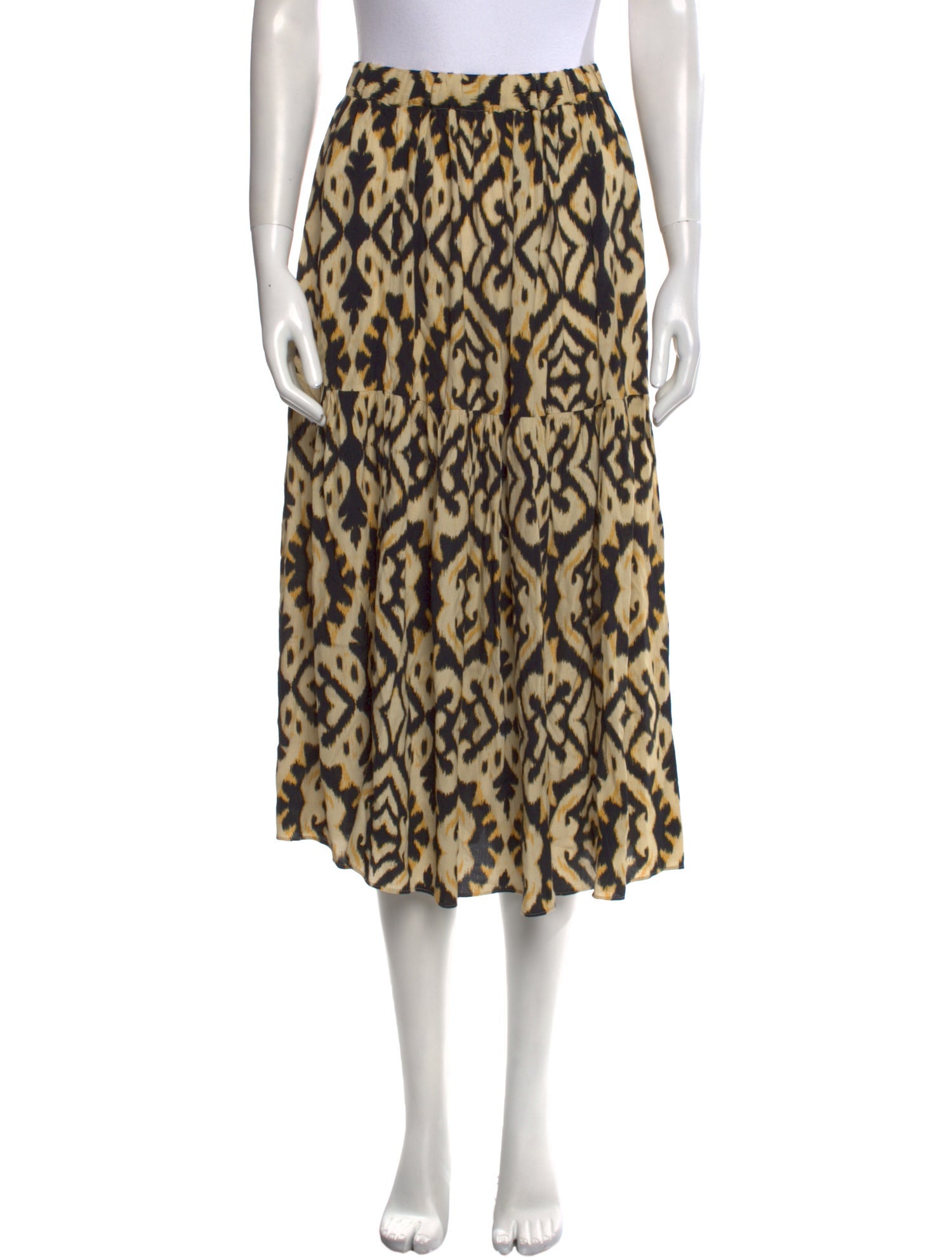 BA&SH Animal Print Midi Length Skirt