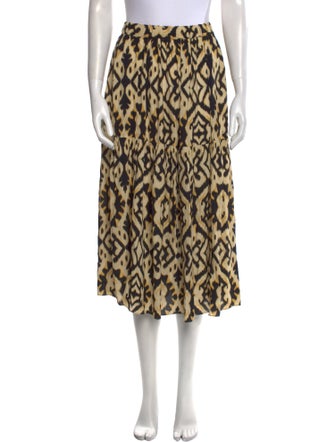 BA&SH Animal Print Midi Length Skirt