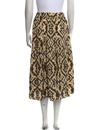 BA&SH Animal Print Midi Length Skirt