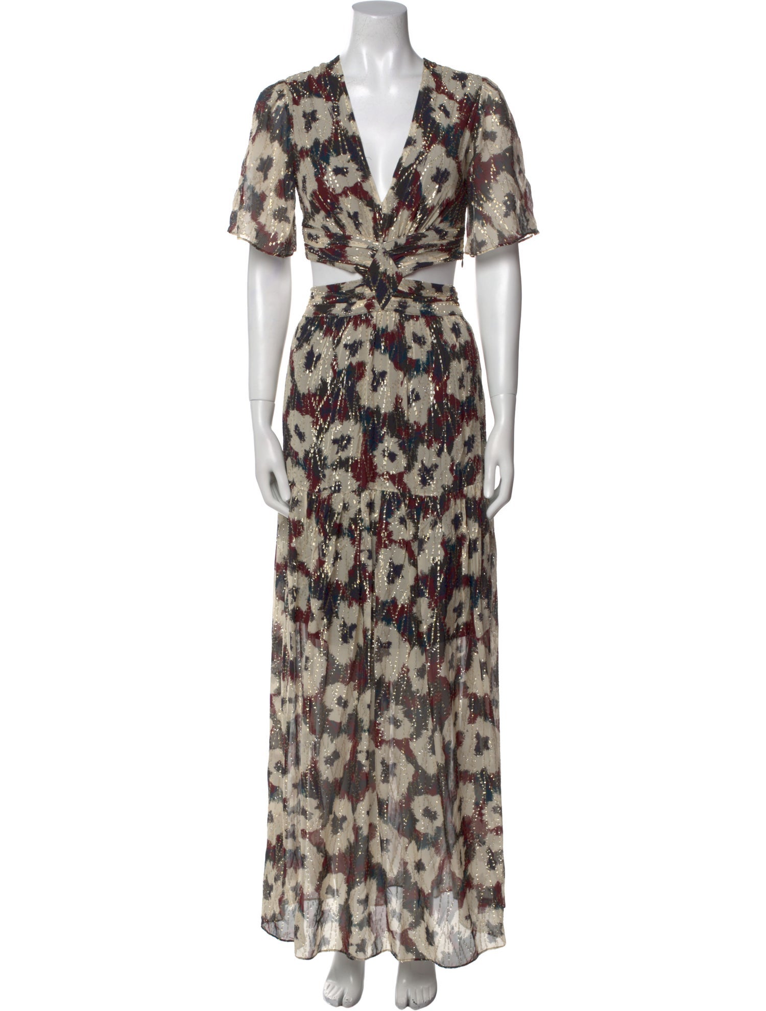 BA&SH Floral Print Long Dress