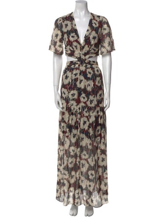 BA&SH Floral Print Long Dress