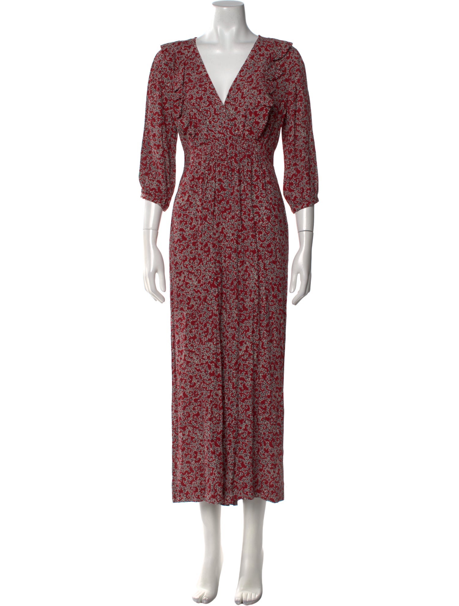 BA&SH Printed V-Neck Jumpsuit w/ Tags