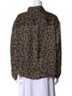 BA&SH Animal Print Long Sleeve Button-Up Top