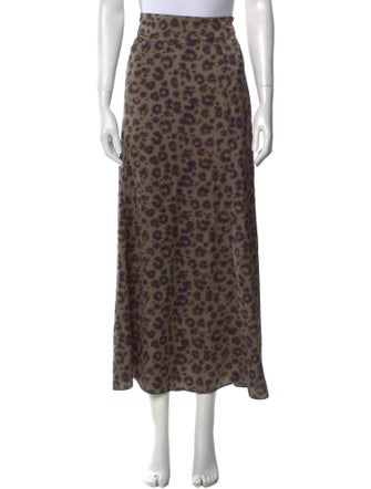 BA&SH Animal Print Long Skirt