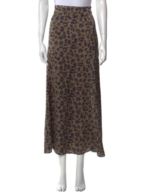 BA&SH Animal Print Long Skirt