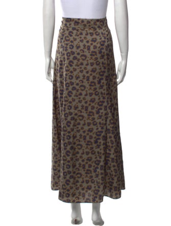 BA&SH Animal Print Long Skirt