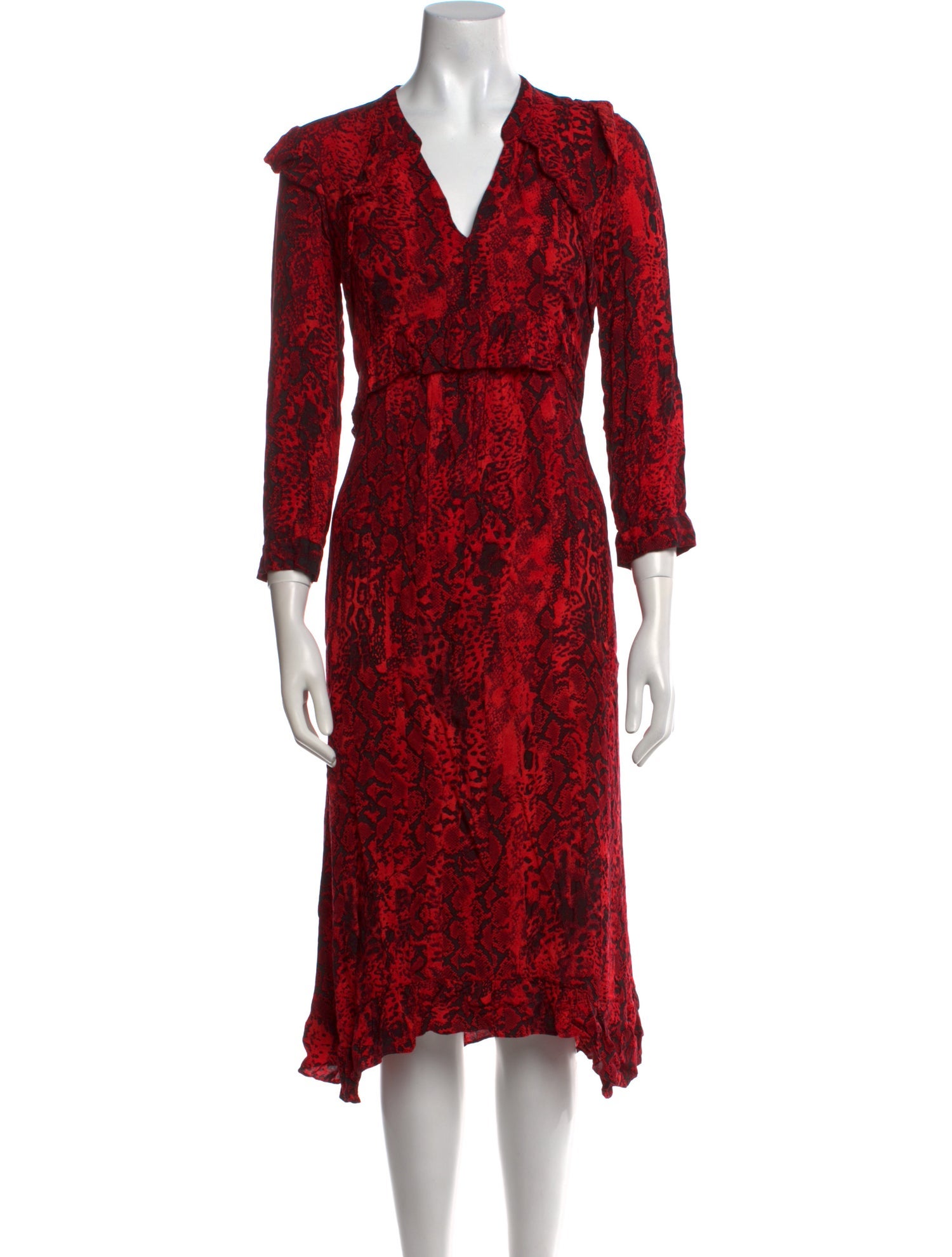 BA&SH Printed Midi Length Dress