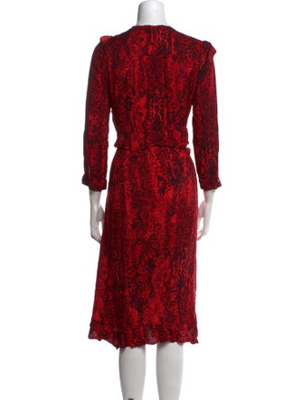 BA&SH Printed Midi Length Dress