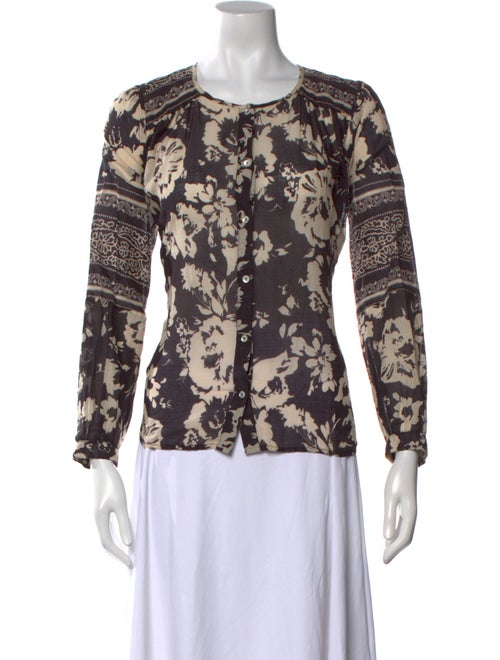 BA&SH Floral Print Crew Neck Top