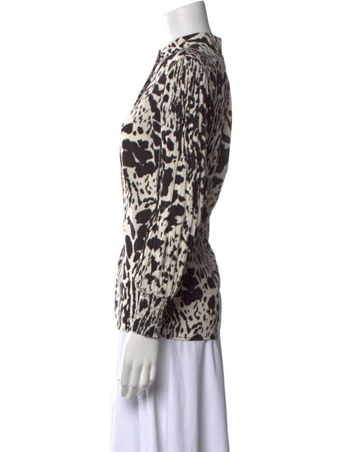 BA&SH Animal Print Mock Neck Blouse