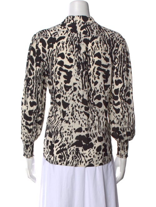 BA&SH Animal Print Mock Neck Blouse